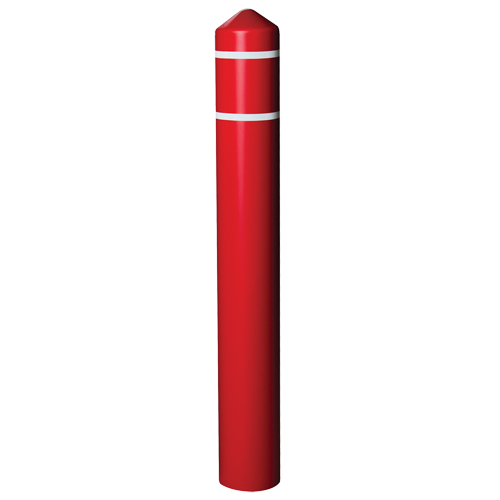 Smooth Bollard Cover With Reflective Stripes, 4" Dia. x 56" L, Red Toolneeds Inc.