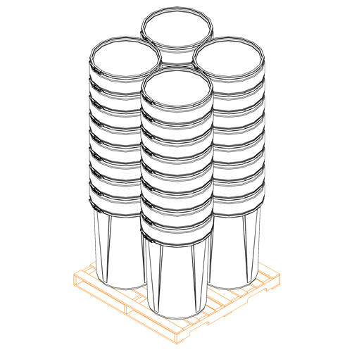 Baril emboîtable en poly&eacute;thyl&egrave;ne, 55 gal. US (45 gal. imp.), Dessus ouvert, Bleu Toolneeds Inc.