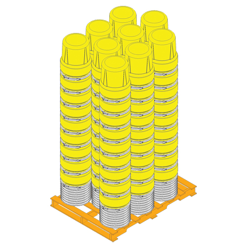 Nestable Polyethylene Drum, 10 US gal (8.33 imp. gal.), Open Top, Yellow Toolneeds Inc.