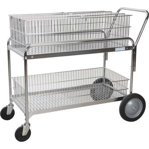 Chariot de bureau en treillis m&eacute;tallique pour le courrier, 250 lb Capacit&eacute;, Chrome, 23" p x 42" la x 38" h, Chrom&eacute; Toolneeds Inc.