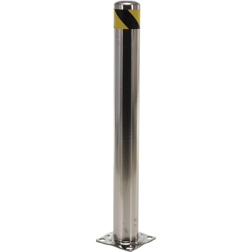 Safety Bollard, Stainless Steel, 42" H x 8" W, Silver Toolneeds Inc.