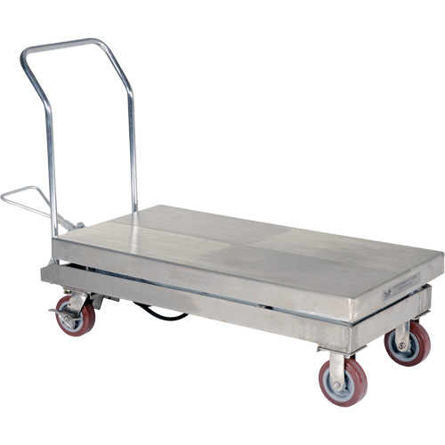 Manual Hydraulic Scissor Lift Table, 47" L x 24" W, Partial Stainless Steel, 2000 lbs. Capacity Toolneeds Inc.