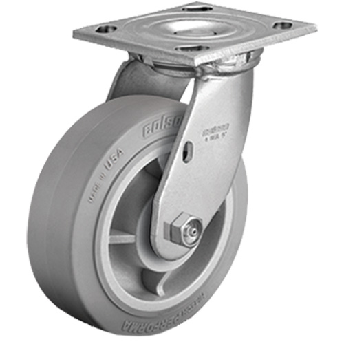 Plate Caster, Swivel, 4" (101.6 mm), Rubber, 225 lbs. (102 kg.) Toolneeds Inc.