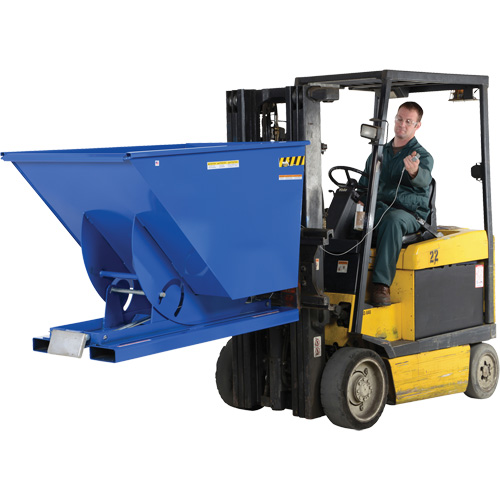 Conteneur autobasculeur, Acier, 1-1/2 vg³, Bleu Toolneeds Inc.