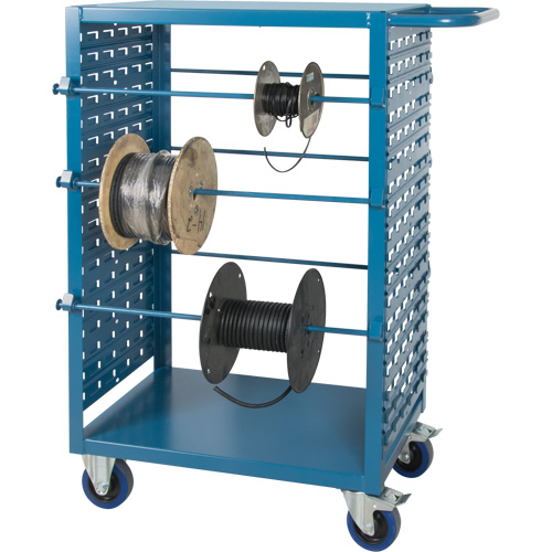 Mobile Wire Spool Cart, Steel, 6 Rod, 21" W x 48" H x 38" D, 1200 lbs. Capacity Toolneeds Inc.