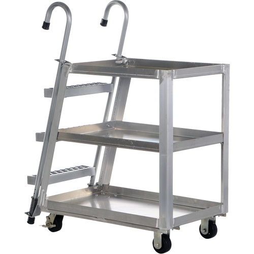 Stockpicker Truck, Aluminum, 21-7/8" W x 40" D, 3 Shelves, 660 lbs. Capacity Toolneeds Inc.