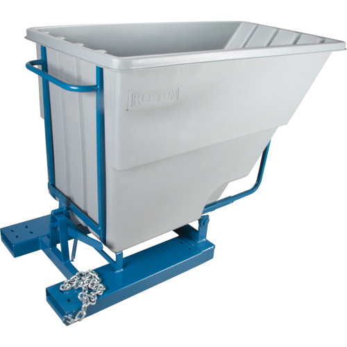 Self-Dumping Hopper, Polyethylene, 1-1/10 cu.yd, Grey Toolneeds Inc.