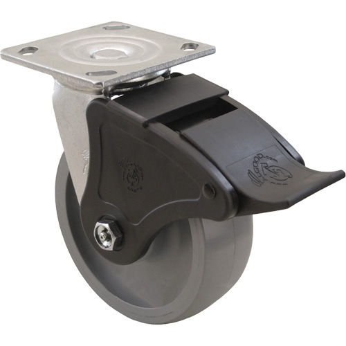 Max9 Caster, Swivel, 6" (152.4 mm), Envirothane Grey-WOW, 1100 lbs. (498.95 kg.) Toolneeds Inc.