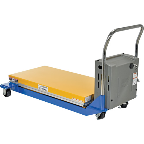 DC Powered & Manual Scissor Lift Table, Steel, 48" L x 24" W, 1000 lbs. Capacity Toolneeds Inc.