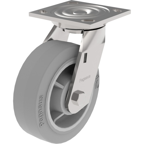 21 Series Medium-Duty Caster, Rigid, 6" (152.4 mm), Thermoplastic Rubber, 500 lbs. (227 kg.) Toolneeds Inc.