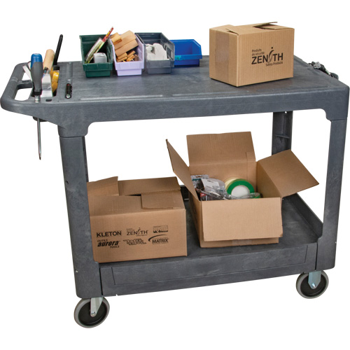Chariot utilitaire pour l'entretien avec tablette plate, 2 tiers, 25-1/4" x 32-1/4" x 44", Capacit&eacute; 550 lb Toolneeds Inc.