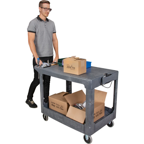Chariot utilitaire pour l'entretien avec tablette plate, 2 tiers, 25-1/4" x 32-1/4" x 44", Capacit&eacute; 550 lb Toolneeds Inc.