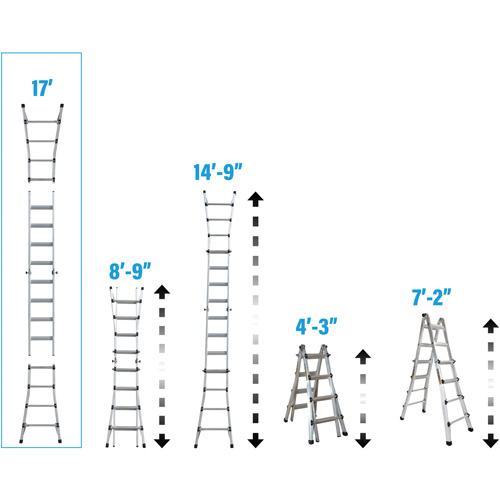 &eacute;chelle t&eacute;lescopique multifonction, Aluminium, 300 lb, CSA calibre 1A Toolneeds Inc.