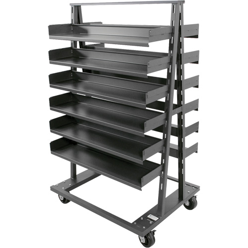 Double-Sided Heavy Duty A-Frame Cart with 12 Trays, 38" x 30" x 63", 2500 lbs. Capacity Toolneeds Inc.