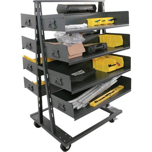 Double-Sided Heavy Duty A-Frame Cart with 8 Large Trays, 38" x 30" x 63", 2500 lbs. Capacity Toolneeds Inc.