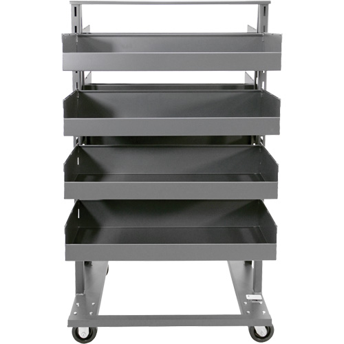 Chariot &agrave; cadre en A robuste &agrave; deux c&ocirc;t&eacute;s avec 8 grands plateaux &agrave; rebords, 38" x 30" x 63", Capacit&eacute; 2500 lb Toolneeds Inc.