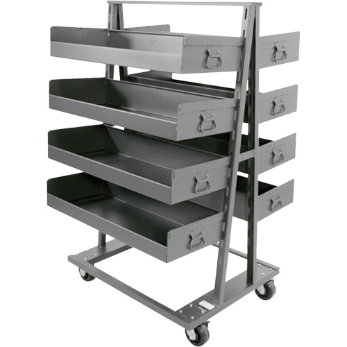 Chariot &agrave; cadre en A robuste &agrave; deux c&ocirc;t&eacute;s avec 8 grands plateaux &agrave; rebords, 38" x 30" x 63", Capacit&eacute; 2500 lb Toolneeds Inc.