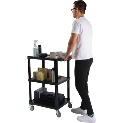 Utility Cart with Flat Shelf, 3 Tiers, 18-1/8" x 37-3/8" x 27-3/4", 330 lbs. Capacity Toolneeds Inc.