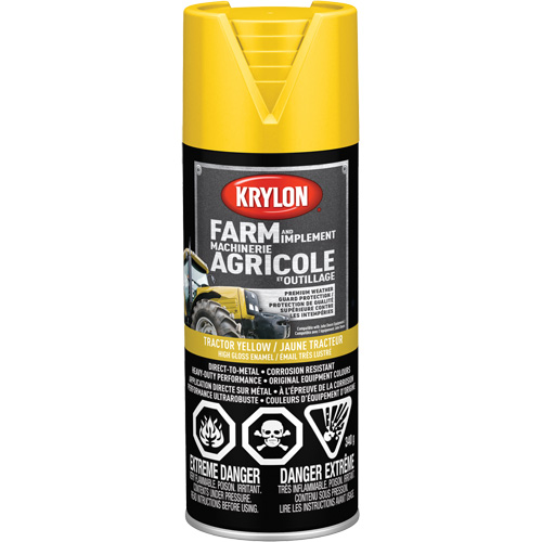 Peinture en a&eacute;rosol pour la ferme et l'&eacute;quipement, Jaune John Deere, Tr&egrave;s brillant, 12 oz, Canette a&eacute;rosol Toolneeds Inc.