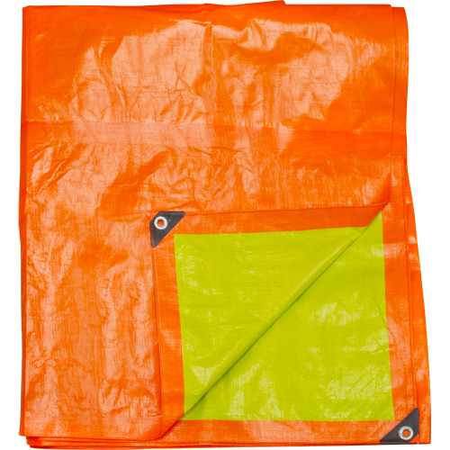 B&acirc;che tiss&eacute;e robuste haute visibilit&eacute;, Poly&eacute;thyl&egrave;ne, Vert/Orange, 16' x 20' x 12 mils Toolneeds Inc.