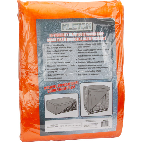 B&acirc;che tiss&eacute;e robuste haute visibilit&eacute;, Poly&eacute;thyl&egrave;ne, Vert/Orange, 16' x 20' x 12 mils Toolneeds Inc.