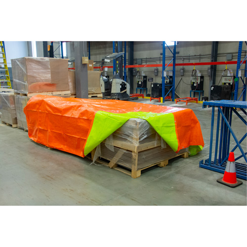 B&acirc;che tiss&eacute;e robuste haute visibilit&eacute;, Poly&eacute;thyl&egrave;ne, Vert/Orange, 16' x 20' x 12 mils Toolneeds Inc.