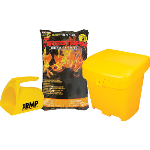 Ensemble de produit de d&eacute;glaçage intense Firestorm avec 56 sacs, Sac, 44 lb (20 kg), Point de fonte -32°C (-25°F) Toolneeds Inc.