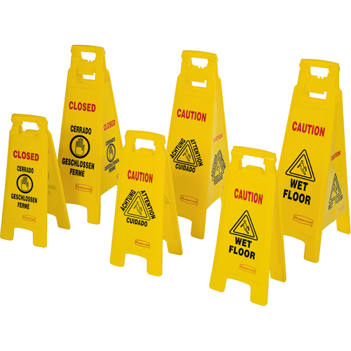Wet Floor Safety Signs, Quadrilingual with Pictogram Toolneeds Inc.