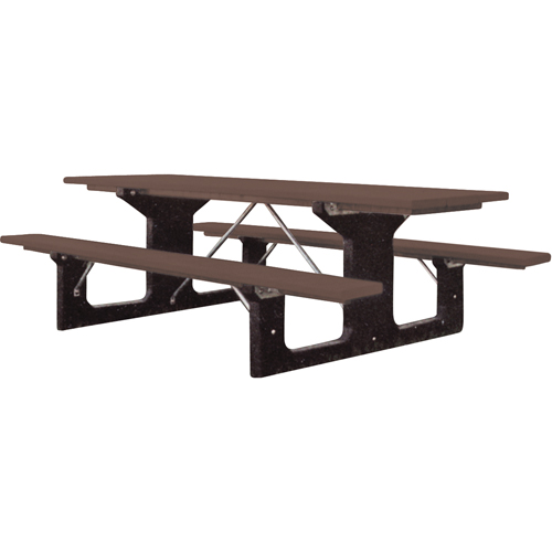 Recycled Plastic Picnic Tables, 6' L x 61-1/2" W, Brown Toolneeds Inc.