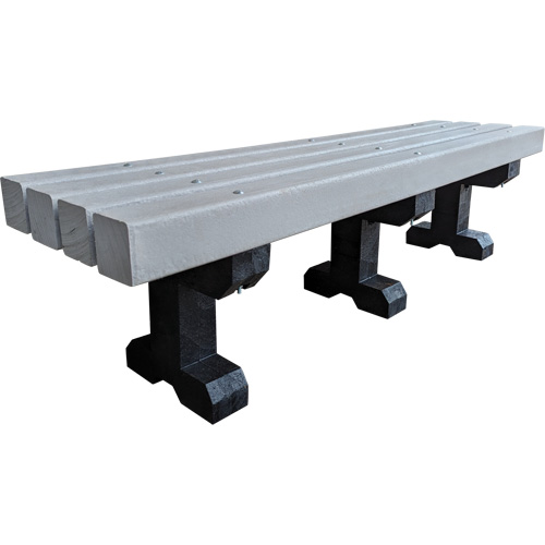Park Bench, Recycled Plastic, 72" L x 17" W x 17" H, Grey Toolneeds Inc.