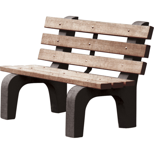 Park Benches, Recycled Plastic, 48" L x 25" W x 31" H, Brown Toolneeds Inc.