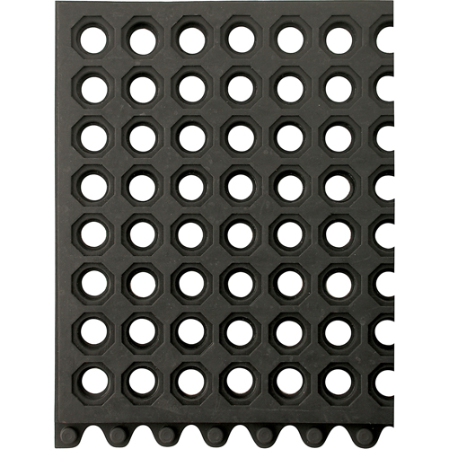 24/Seven&reg; Matting, Rubber, 3' W x 3' L, 5/8" Thick, Black Toolneeds Inc.