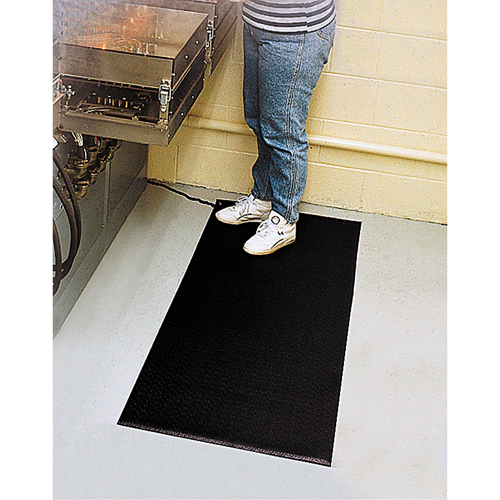 Tapis Comfort-King antistatique, 3' la x 60' lo x 3/8" &eacute;p, Rugueux, Gris Toolneeds Inc.