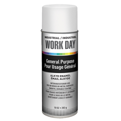 Peinture industrielle Work Day, Blanc, Brillant, 10 oz, Canette a&eacute;rosol Toolneeds Inc.