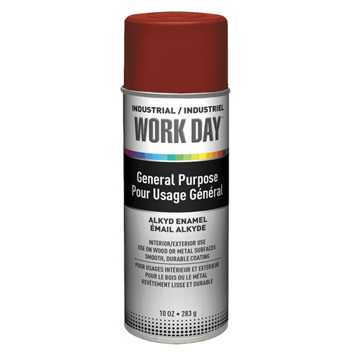Peinture industrielle Work Day, Rouge, Tr&egrave;s mat, 10 oz, Canette a&eacute;rosol Toolneeds Inc.