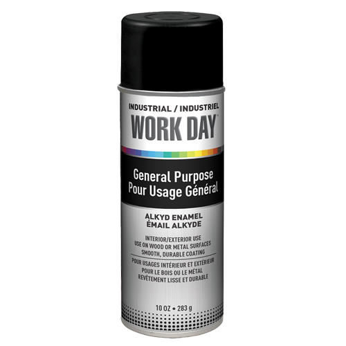 Peinture industrielle Work Day, Noir, Tr&egrave;s mat, 10 oz, Canette a&eacute;rosol Toolneeds Inc.