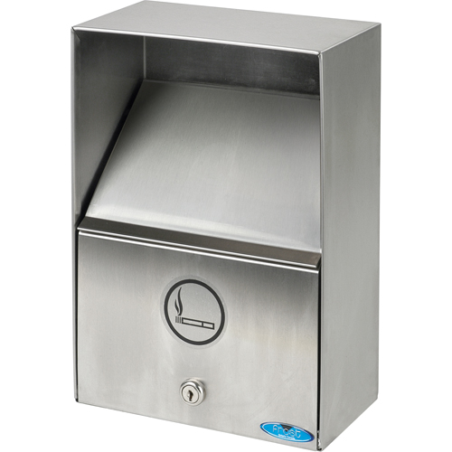 Smoking Receptacles, Wall-Mount, Stainless Steel, 3.3 Litres Capacity, 13-1/2" Height Toolneeds Inc.
