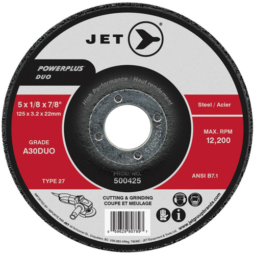 Meule/disque de coupe POWERPLUS DUO, 4" x 1/8", Arbre de 5/8", Type 27, Grain de A30DUO Toolneeds Inc.