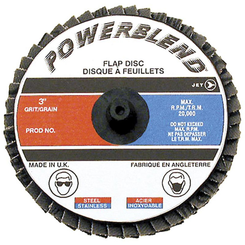 POWERBLEND Roll-on Flap Disc, 2" x Type R, Z120 Grit, Zirconia Alumina Toolneeds Inc.