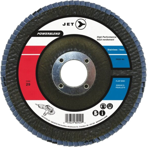 POWERBLEND Flap Disc, 5" x 7/8", Type 29, Z120 Grit, Zirconia Alumina Toolneeds Inc.