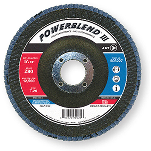 PowerBlend Flap Disc, 7" x 7/8", Type 29, Z120 Grit, Zirconia Alumina Toolneeds Inc.