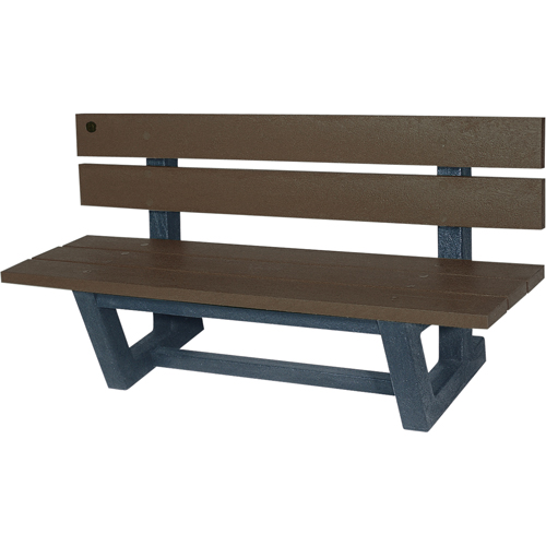 Outdoor Park Benches, Recycled Plastic, 60" L x 22-13/16" W x 29-13/16" H, Umber Toolneeds Inc.