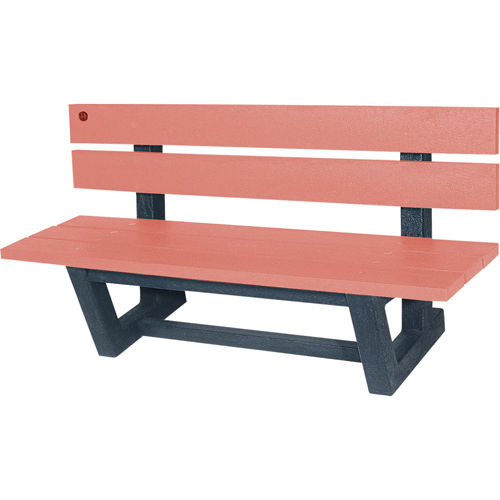Outdoor Park Benches, Recycled Plastic, 60" L x 22-13/16" W x 29-13/16" H, Redwood Toolneeds Inc.