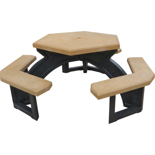 Recycled Plastic Hexagon Picnic Tables, 78" L x 78" W, Cedar Toolneeds Inc.