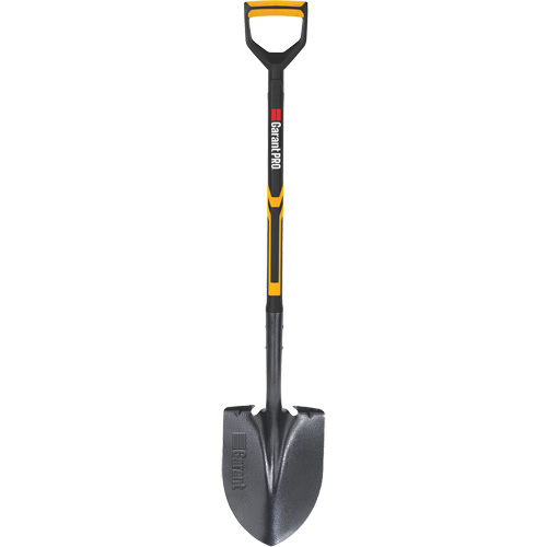 Pro Round Point Shovel, Tempered Steel Blade, Fibreglass, D-Grip Handle Toolneeds Inc.
