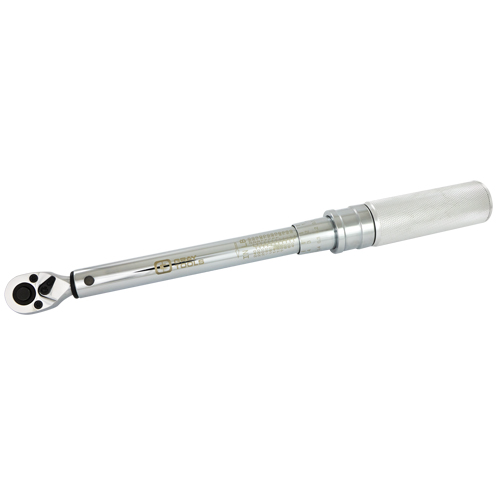 Heavy-Duty Micro-Adjustable Torque Wrench, Click, 1/4" Square Drive, 30 - 250 in-lbs. Toolneeds Inc.