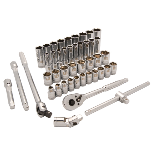 Jeu de douilles m&eacute;triques, 43 Mcx, Prise de 1/2", Profond Toolneeds Inc.