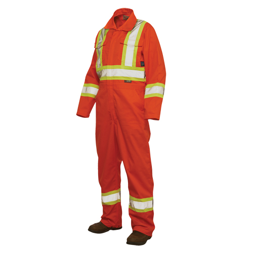 Unlined Safety Coveralls, Large, High Visibility Orange Toolneeds Inc.