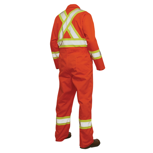 Unlined Safety Coveralls, Large, High Visibility Orange Toolneeds Inc.