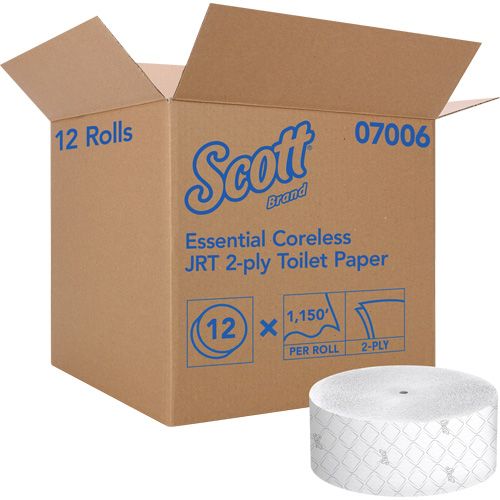 Scott&reg; Essential Toilet Paper, Jumbo/Coreless Roll, 2 Ply, 1150' Length, White Toolneeds Inc.